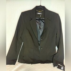 New. DKNY Lined Black Blazer. Size 8.